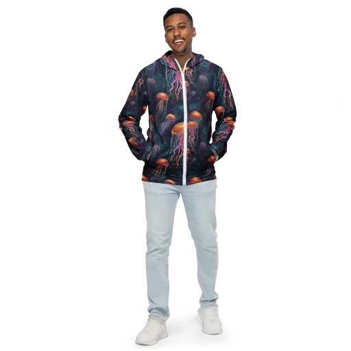 Jellyfish Reverie on a Men's Windbreaker