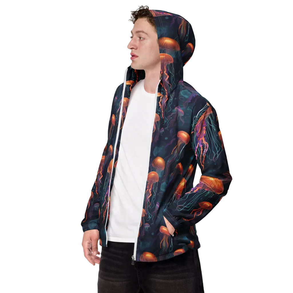 Jellyfish Reverie on Men's Windbreaker — Left Front