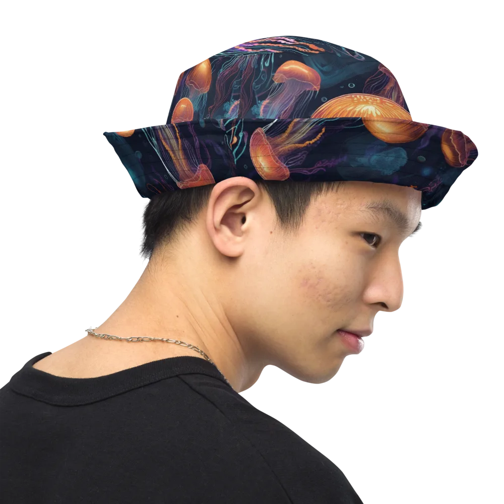 Jellyfish Reverie on Reversible Bucket Hat — Right Outside
