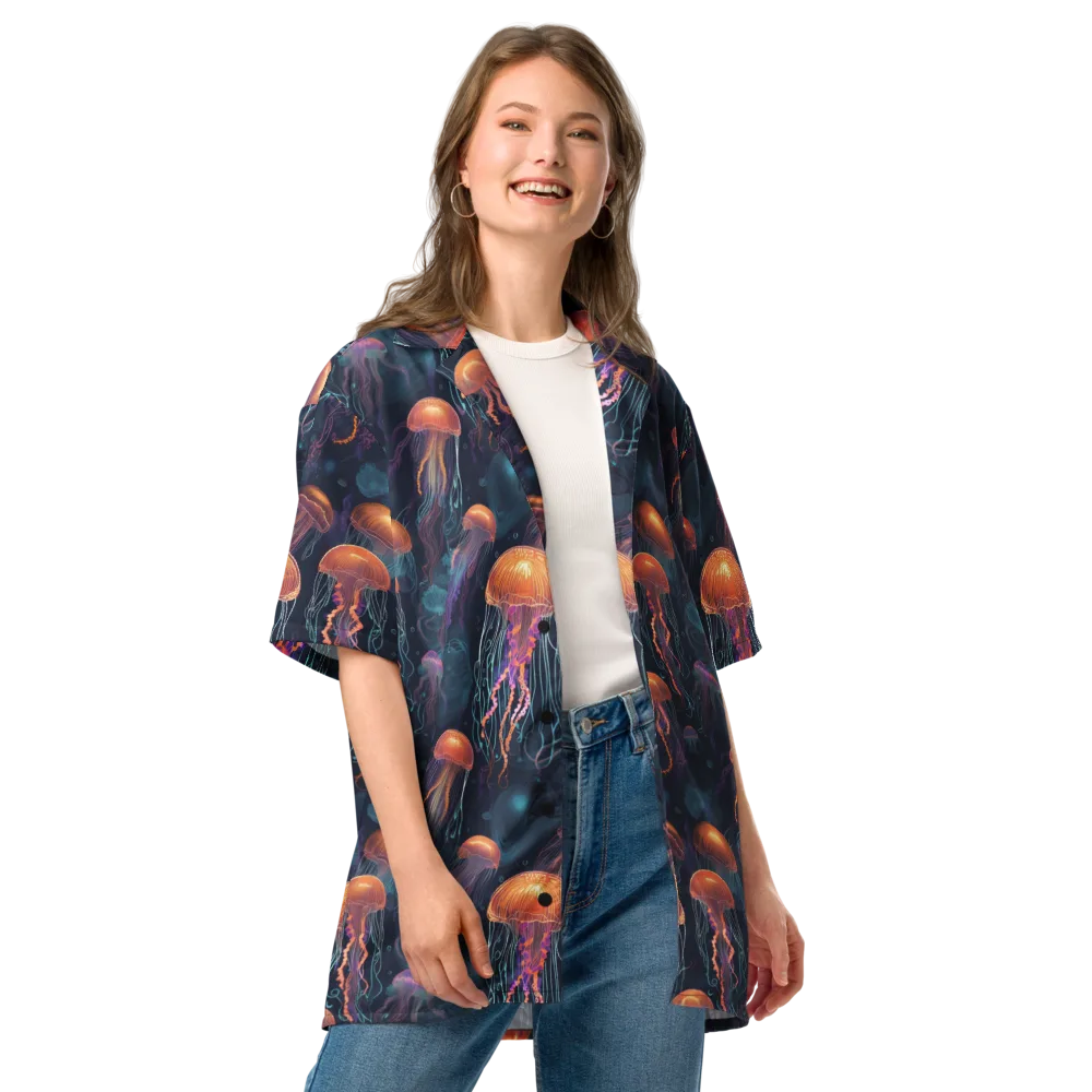 Jellyfish Reverie on Button Shirt — Front