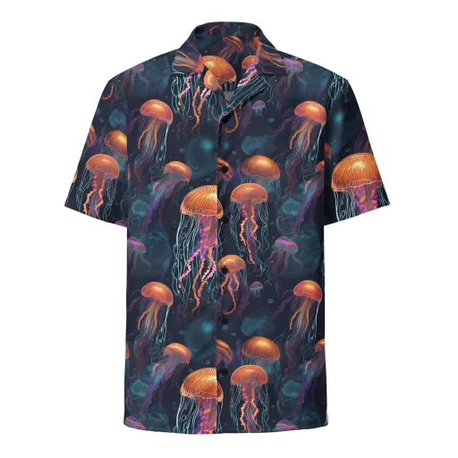 Jellyfish Reverie on a Button Shirt
