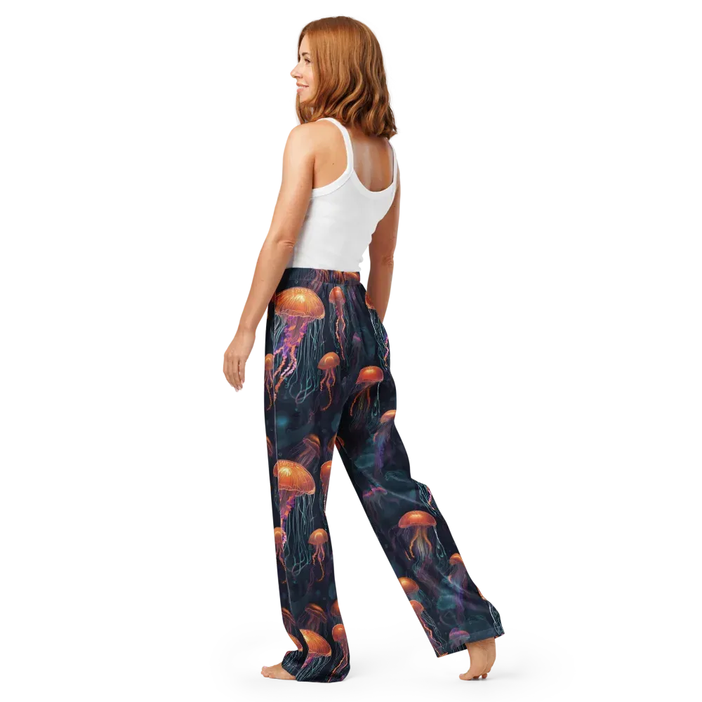 Jellyfish Reverie on Women's Pajama Pants — Back