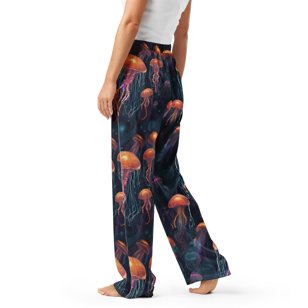 Jellyfish Reverie on Women's Pajama Pants — Left