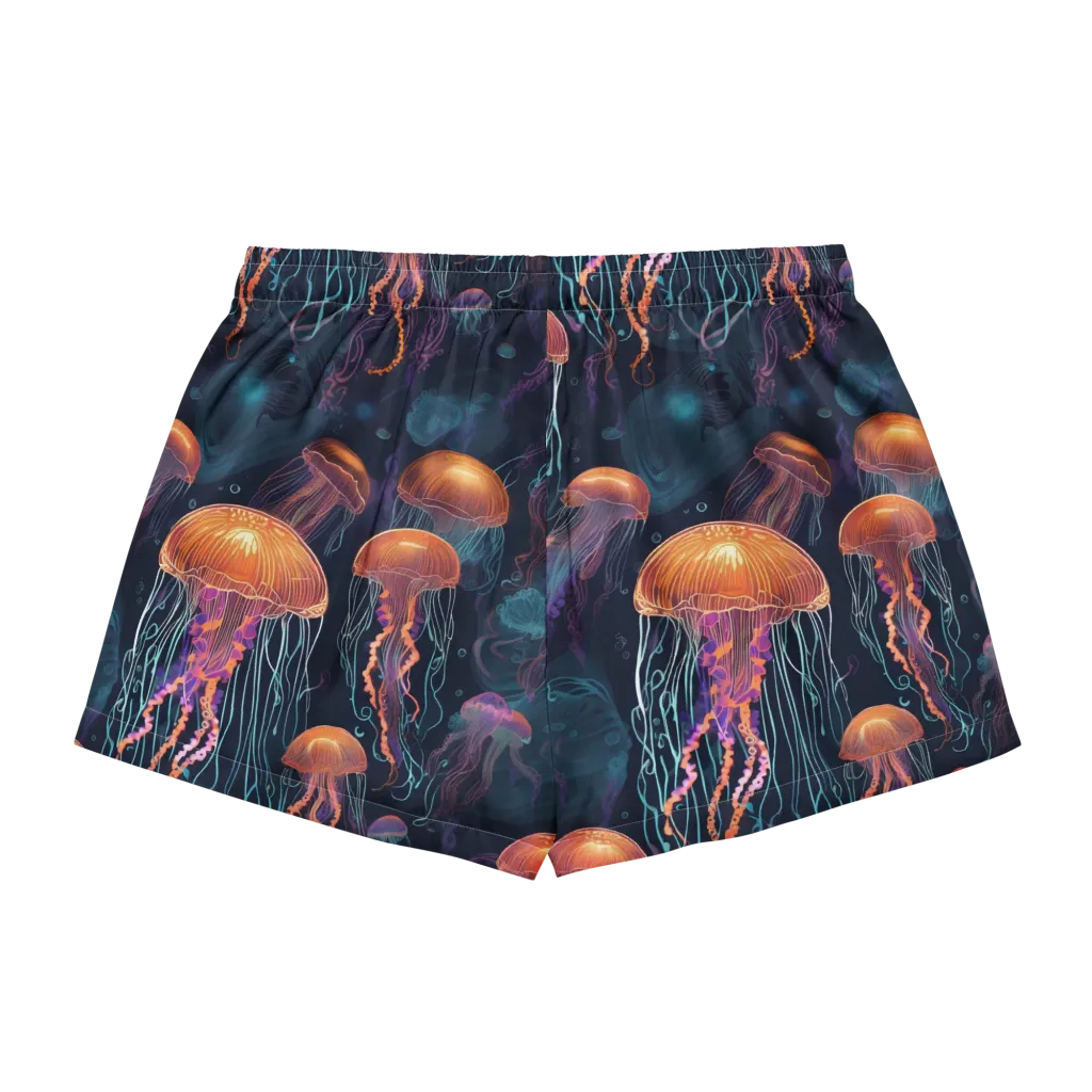 Jellyfish Reverie on Women's Pajama Shorts — Back