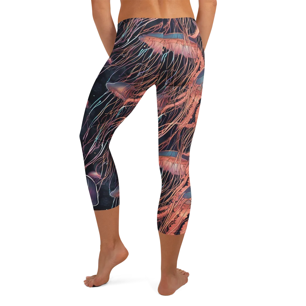 Neon Medusa on Capri Leggings — Back
