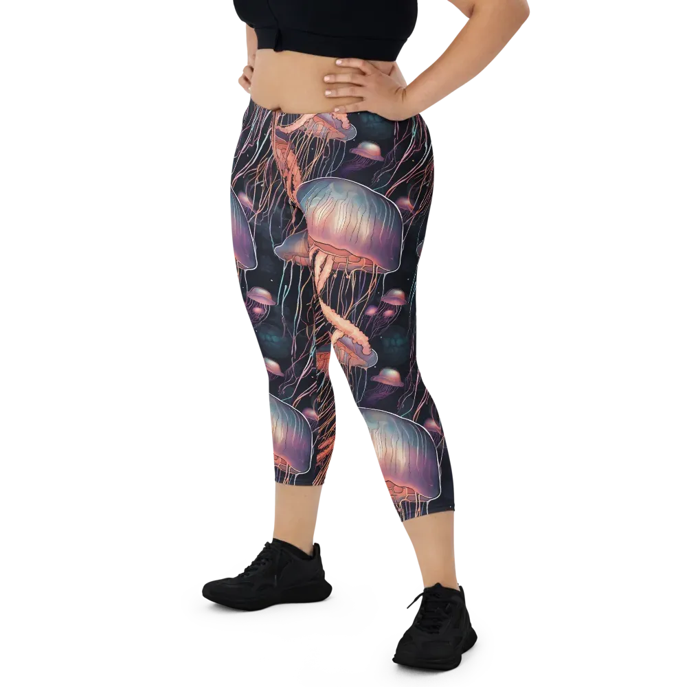 Neon Medusa on Capri Leggings — Front