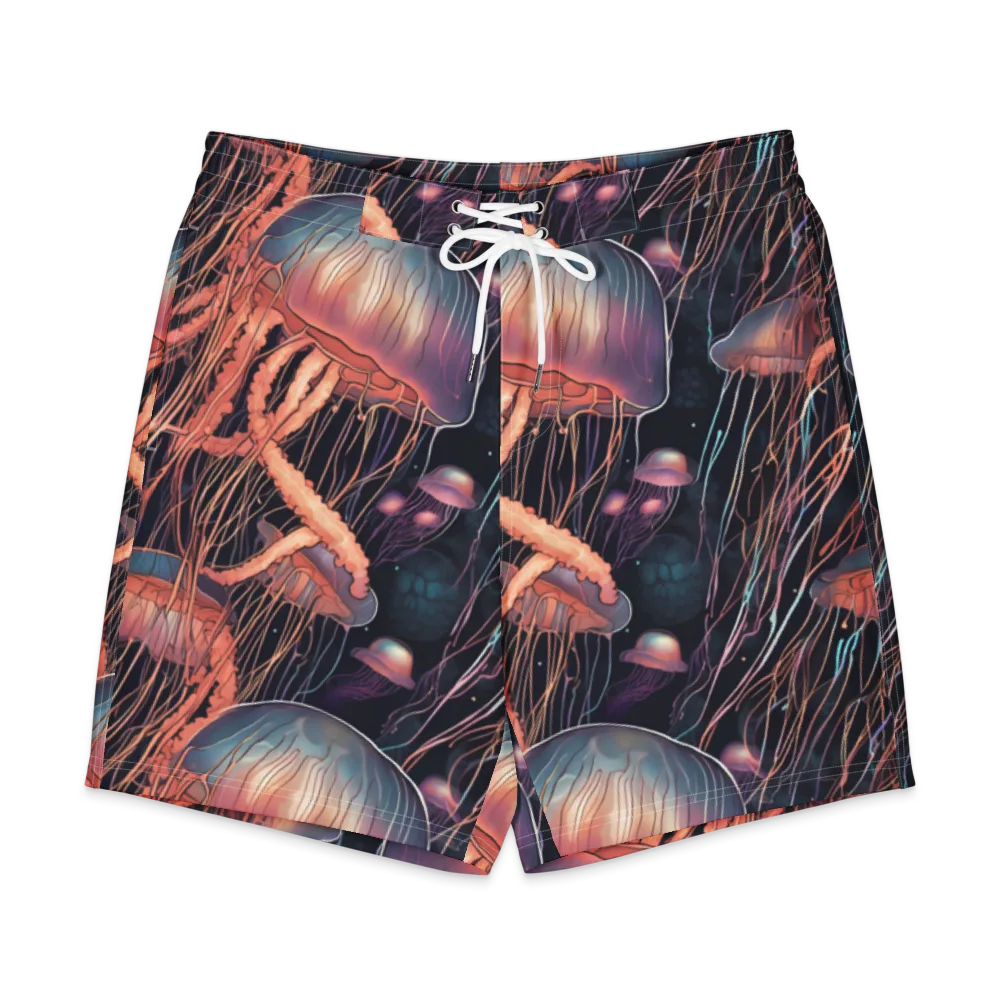 Neon Medusa on Men's Board Shorts — Front