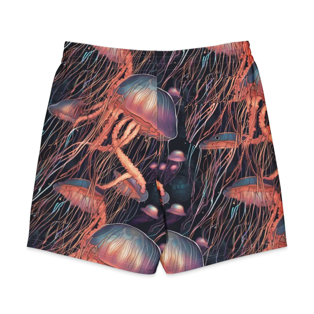 Neon Medusa on Men's Board Shorts — Back