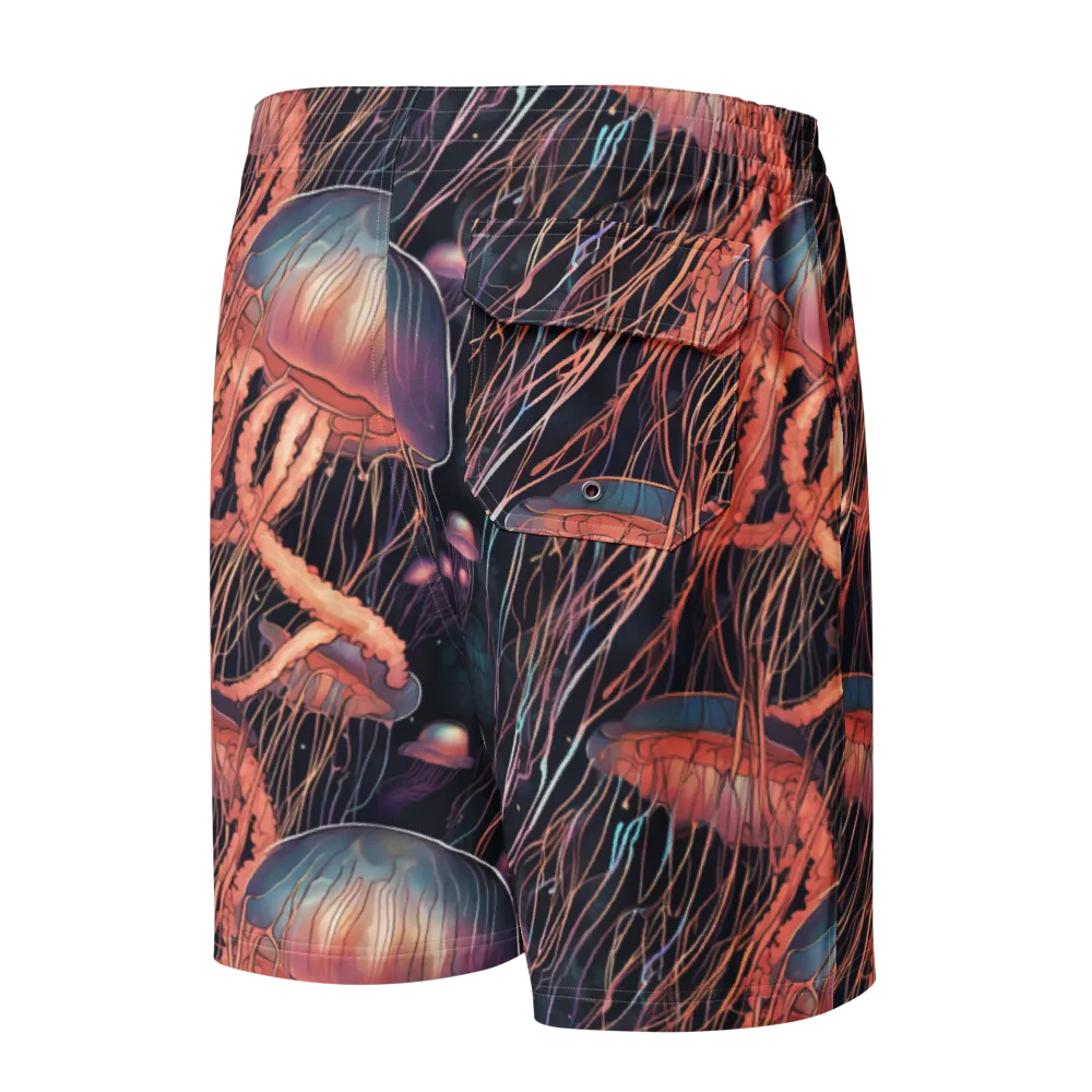 Neon Medusa on Men's Board Shorts — Back