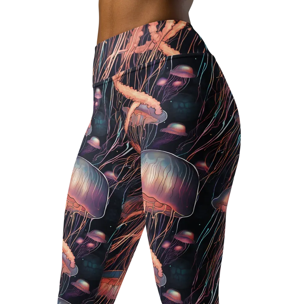 Neon Medusa on Yoga Leggings — Left Front
