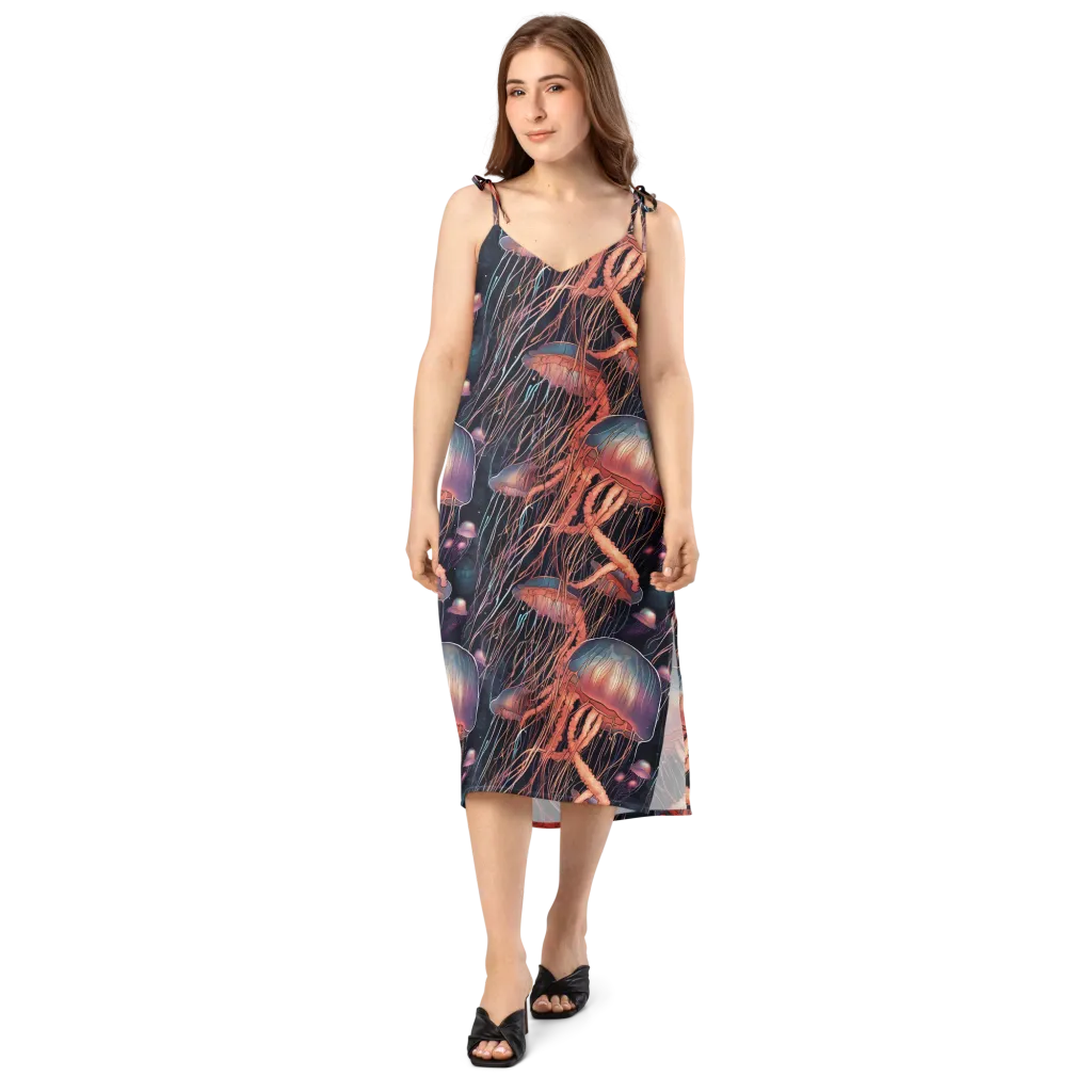 Neon Medusa on Slip Dress — Front