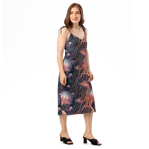 Neon Medusa on a Slip Dress