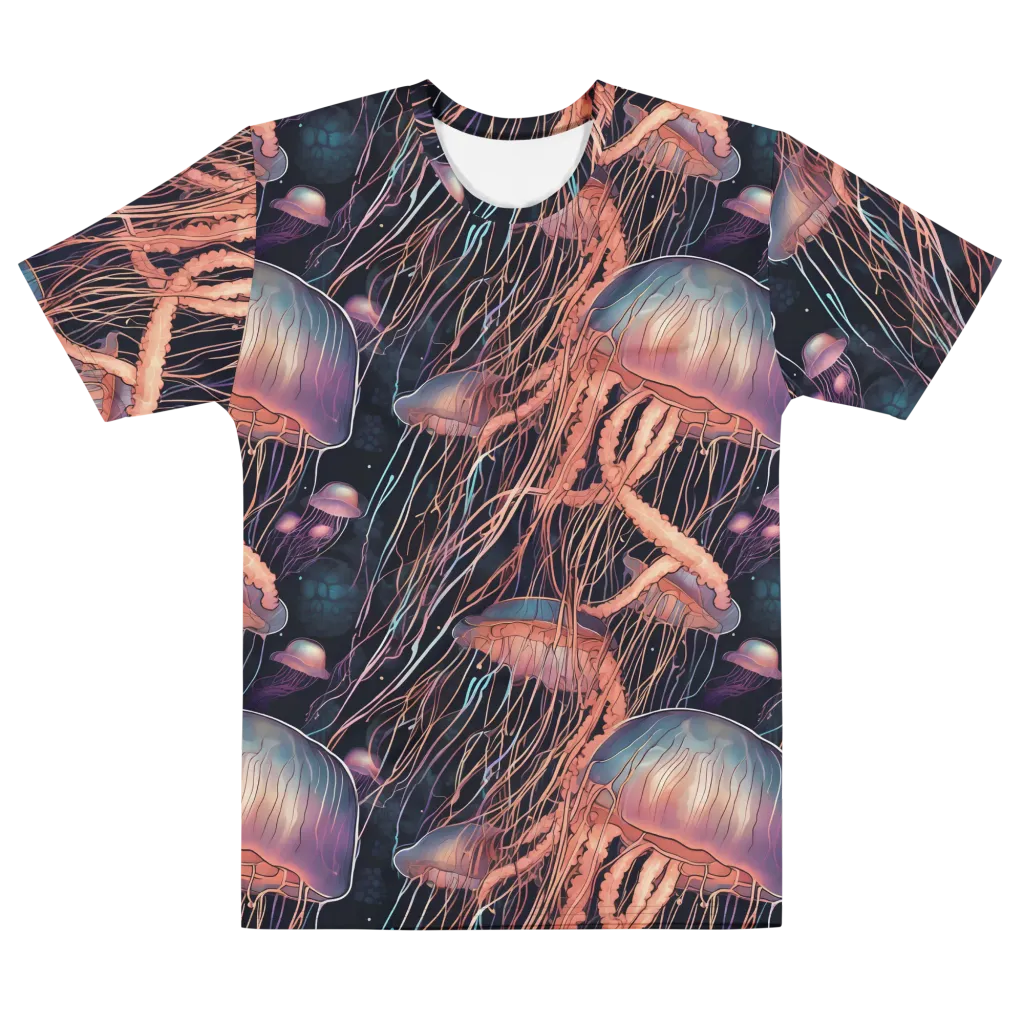Neon Medusa on Men's Cotton Crew Neck T-Shirt — Front