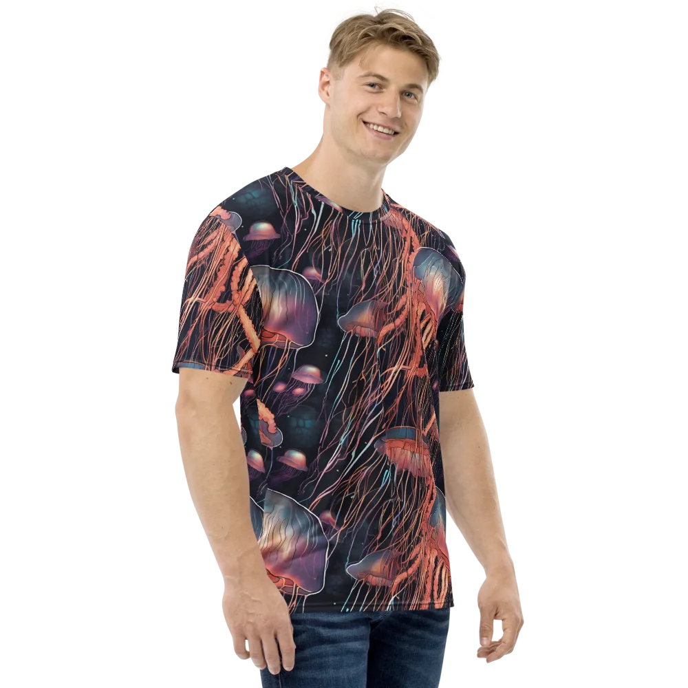 Neon Medusa on Men's Crew Neck T-Shirt — Right