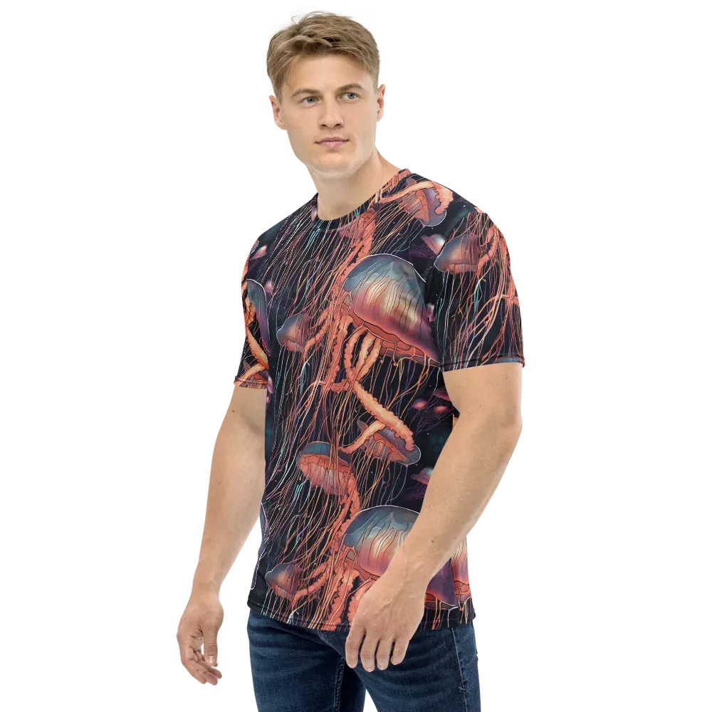 Neon Medusa on Men's Crew Neck T-Shirt — Left