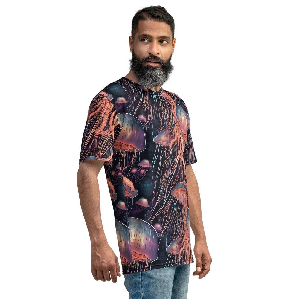 Neon Medusa on Men's Crew Neck T-Shirt — Right