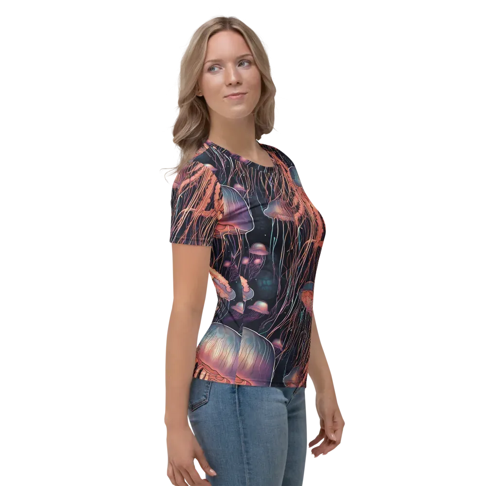 Neon Medusa on Women's Crew Neck T-Shirt — Right