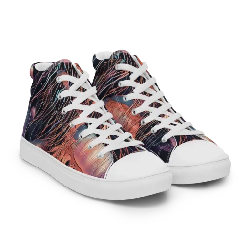 Neon Medusa on a Women's High Top Canvas Shoes