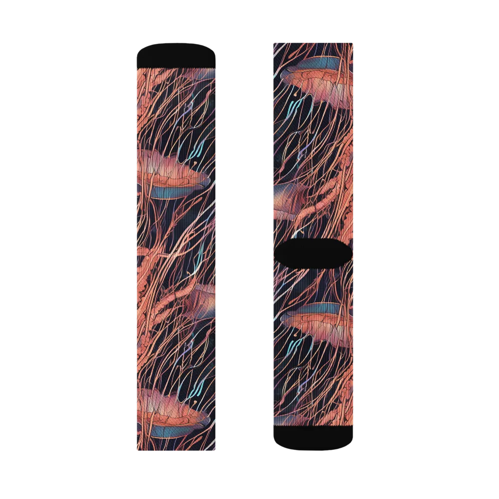 Neon Medusa on Socks — Left Sock