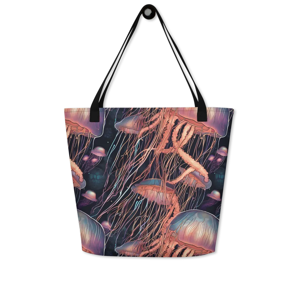 Neon Medusa on Large Tote Bag W/ Pocket — Front