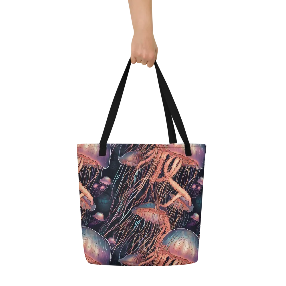 Neon Medusa on Large Tote Bag W/ Pocket — Front