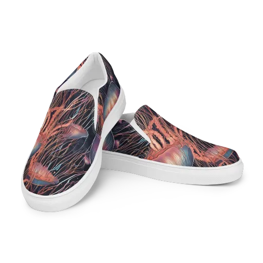 Neon Medusa on a Women's Slip-On Canvas Shoes