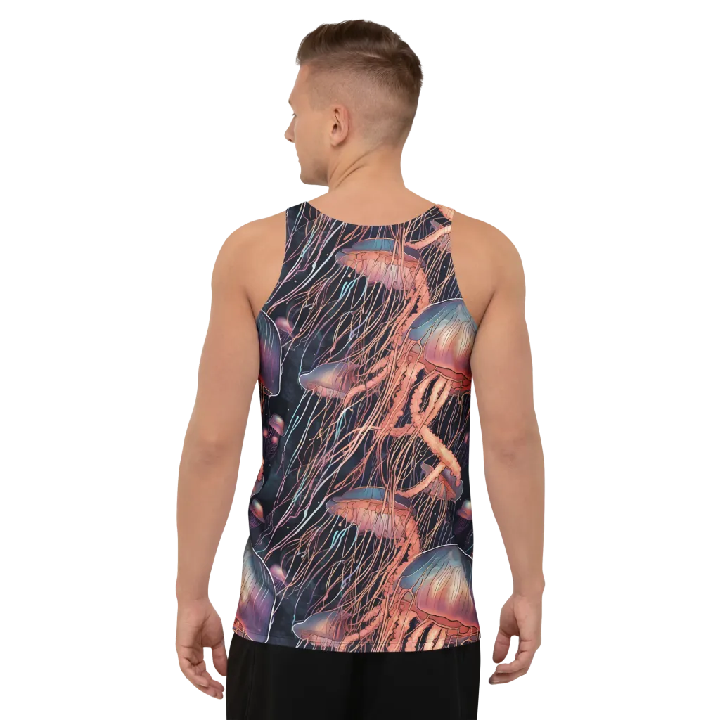 Neon Medusa on Men's Tank Top — Back