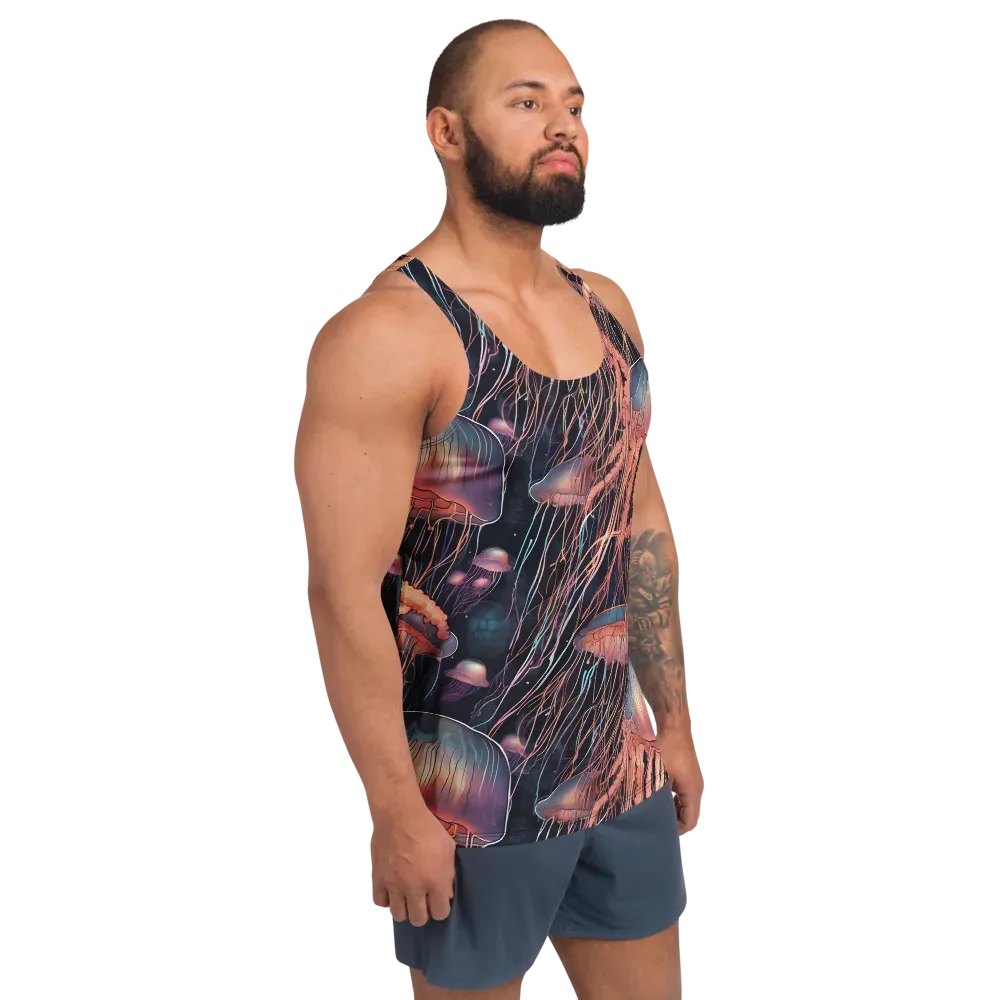 Neon Medusa on Men's Tank Top — Right Front