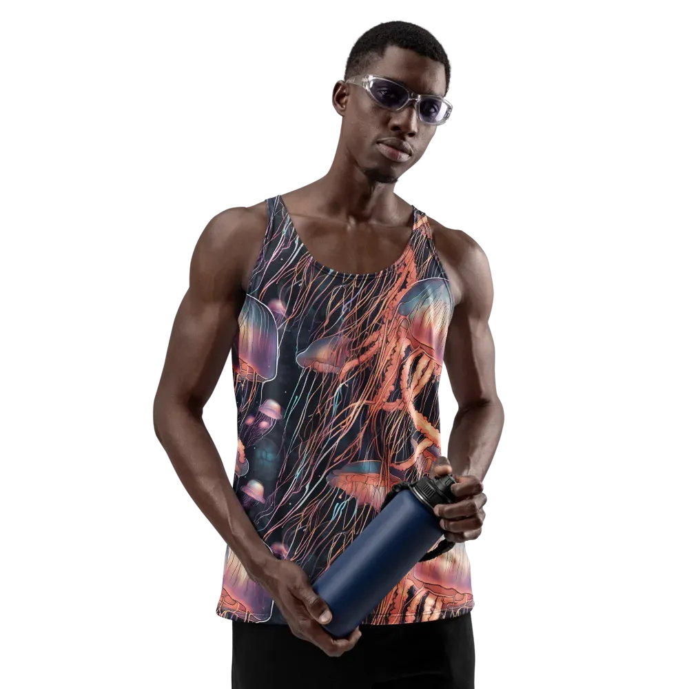 Neon Medusa on Men's Tank Top — Front