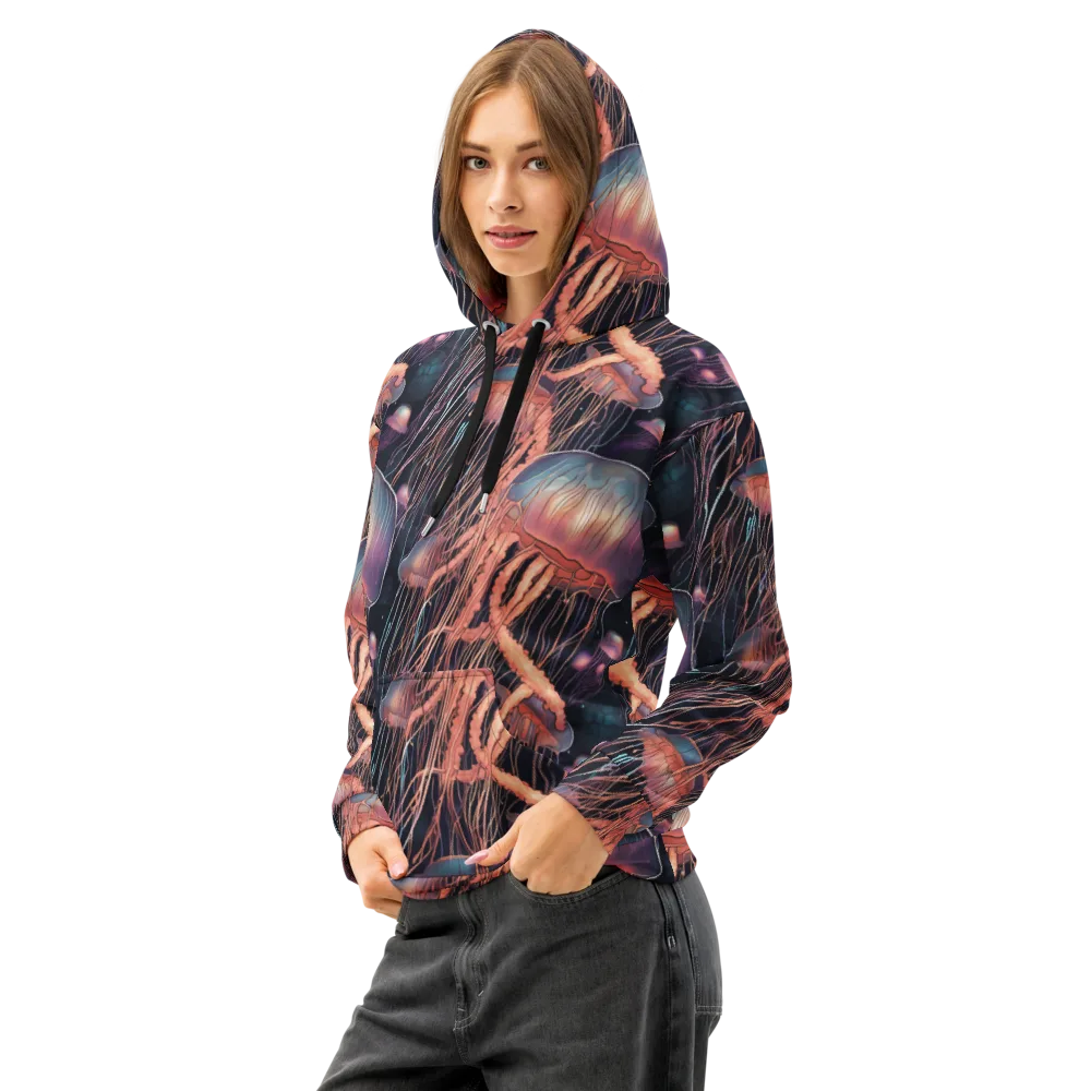 Neon Medusa on Cotton Hoodie — Left Front