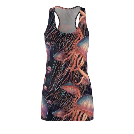 Neon Medusa on a Racerback Dress