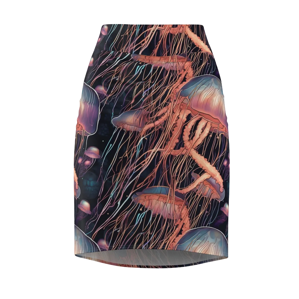 Neon Medusa on Pencil Skirt — Front