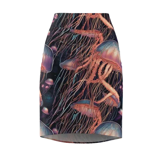 Neon Medusa on a Pencil Skirt