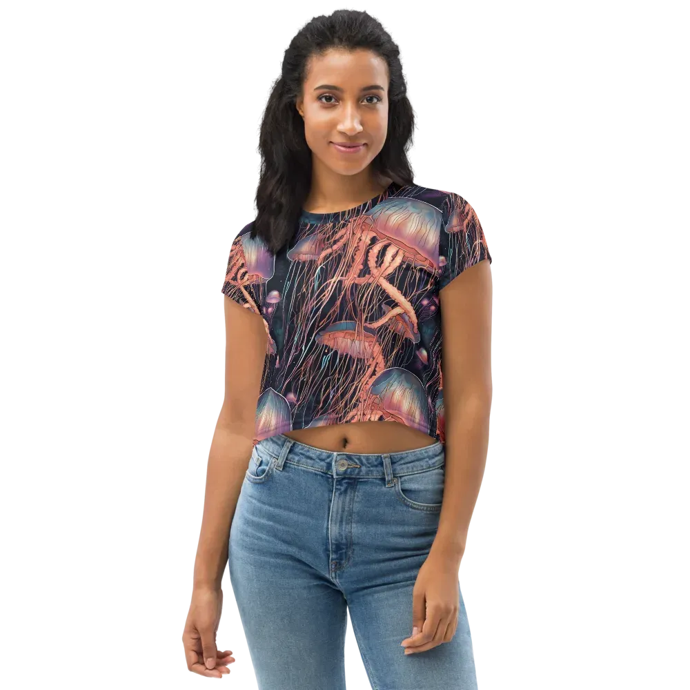 Neon Medusa on Crop Tee — Front