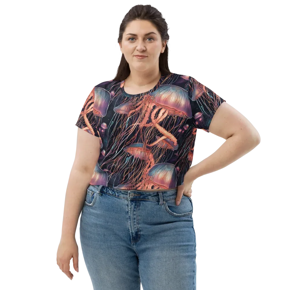 Neon Medusa on Crop Tee — Front