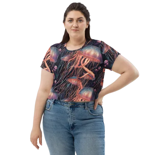 Neon Medusa on a Crop Tee