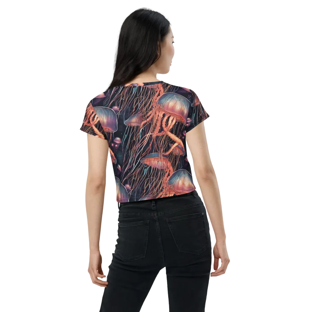Neon Medusa on Crop Tee — Back