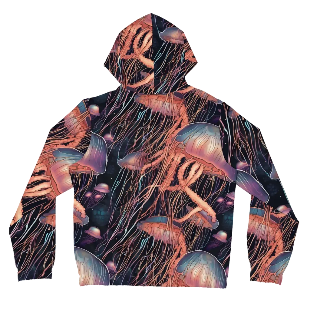 Neon Medusa on Women's Full-Zip Hoodie — Back