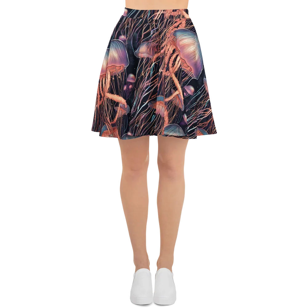 Neon Medusa on Skater Skirt — Front