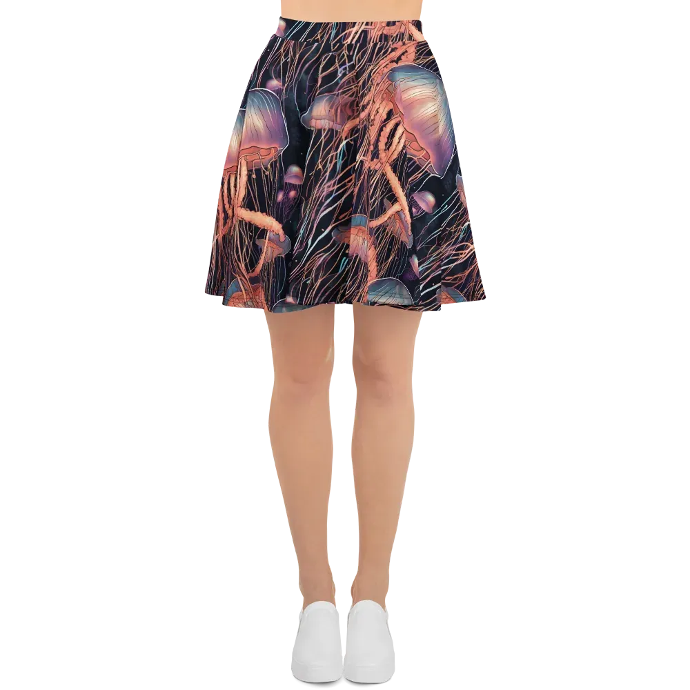 Neon Medusa on Skater Skirt — Front