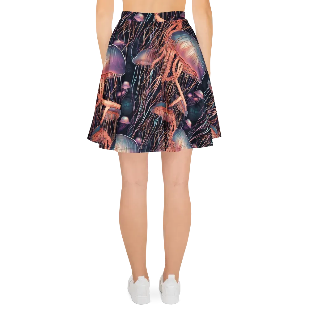 Neon Medusa on Skater Skirt — Back