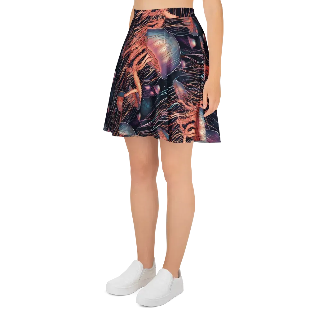 Neon Medusa on Skater Skirt — Left