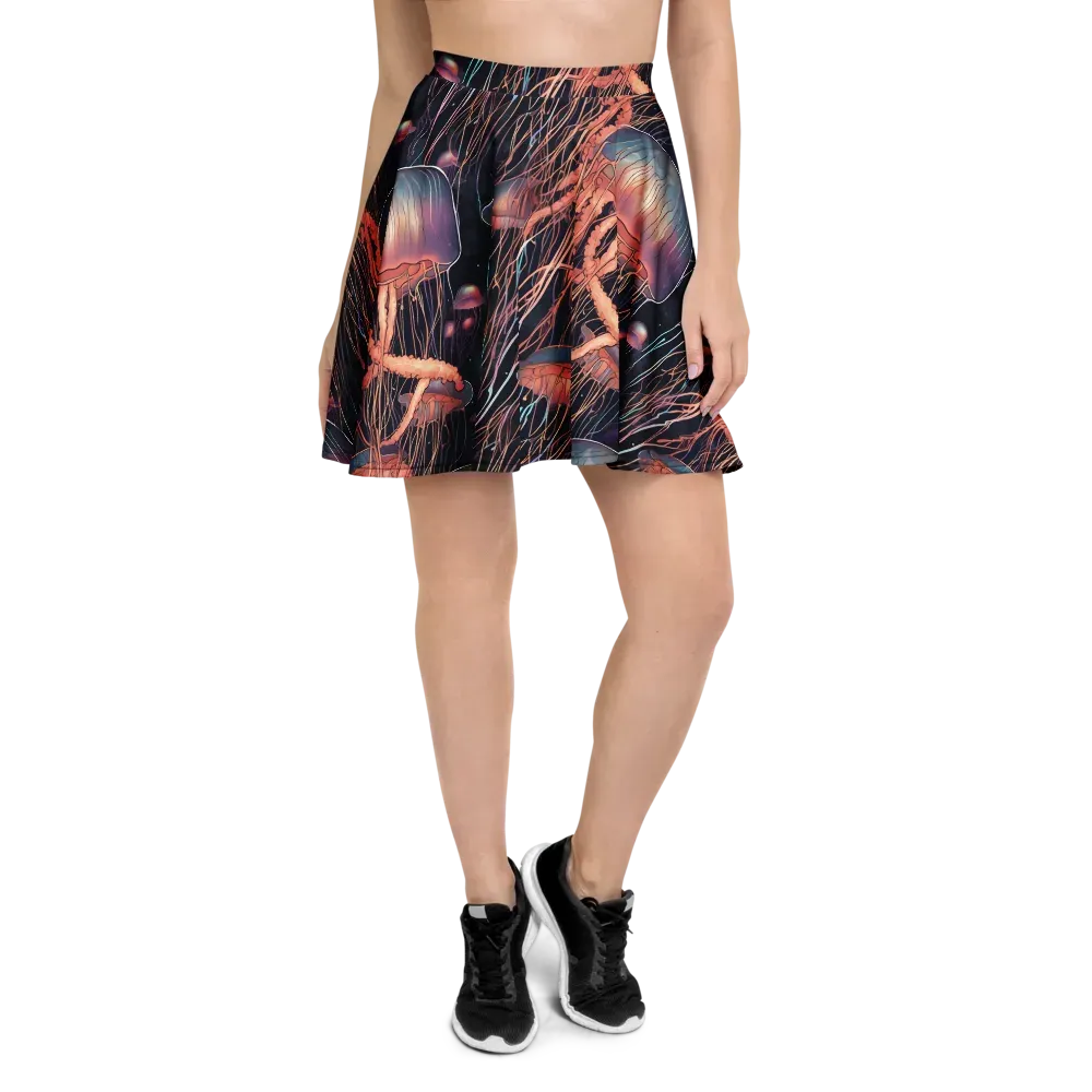 Neon Medusa on Skater Skirt — Front