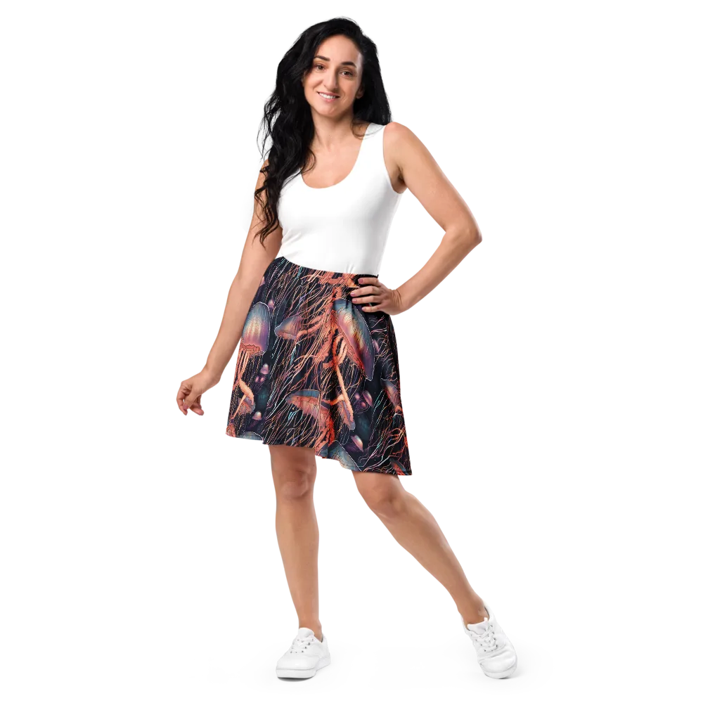 Neon Medusa on Skater Skirt — Front