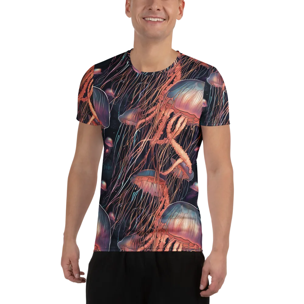 Neon Medusa on Men's Athletic T-Shirt — Front
