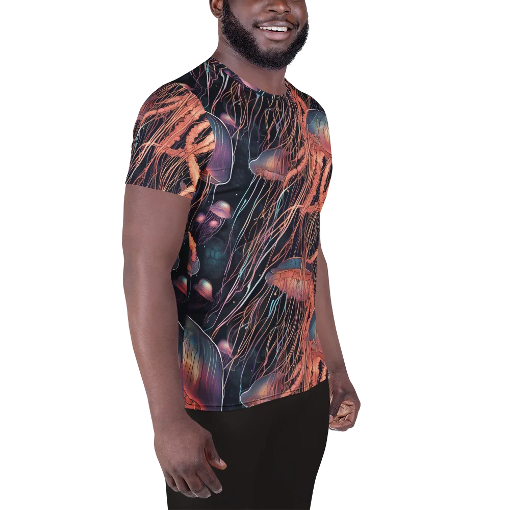 Neon Medusa on Men's Athletic T-Shirt — Right