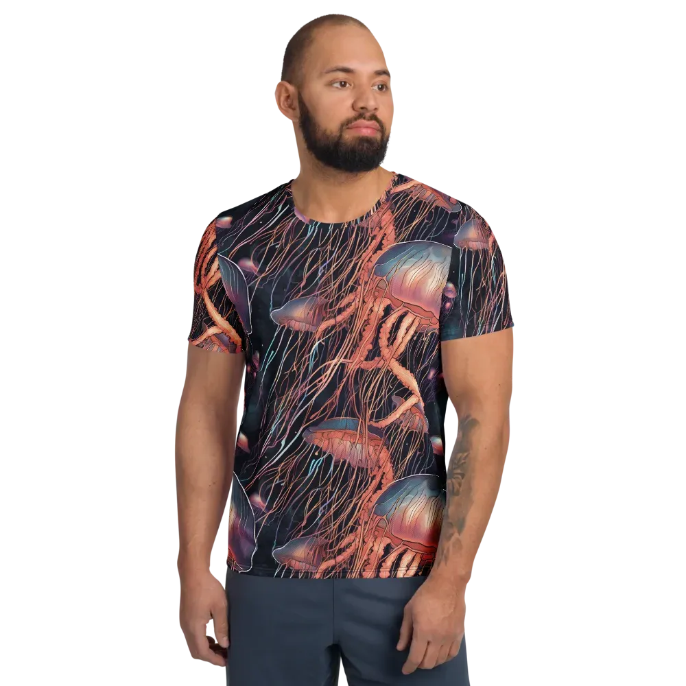Neon Medusa on Men's Athletic T-Shirt — Front