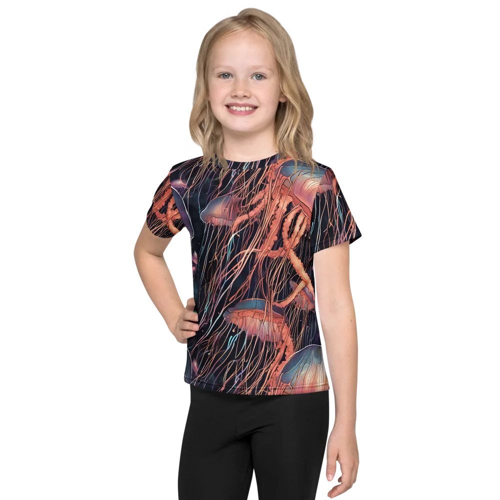Neon Medusa on Kids Crew Neck T-Shirt — Front