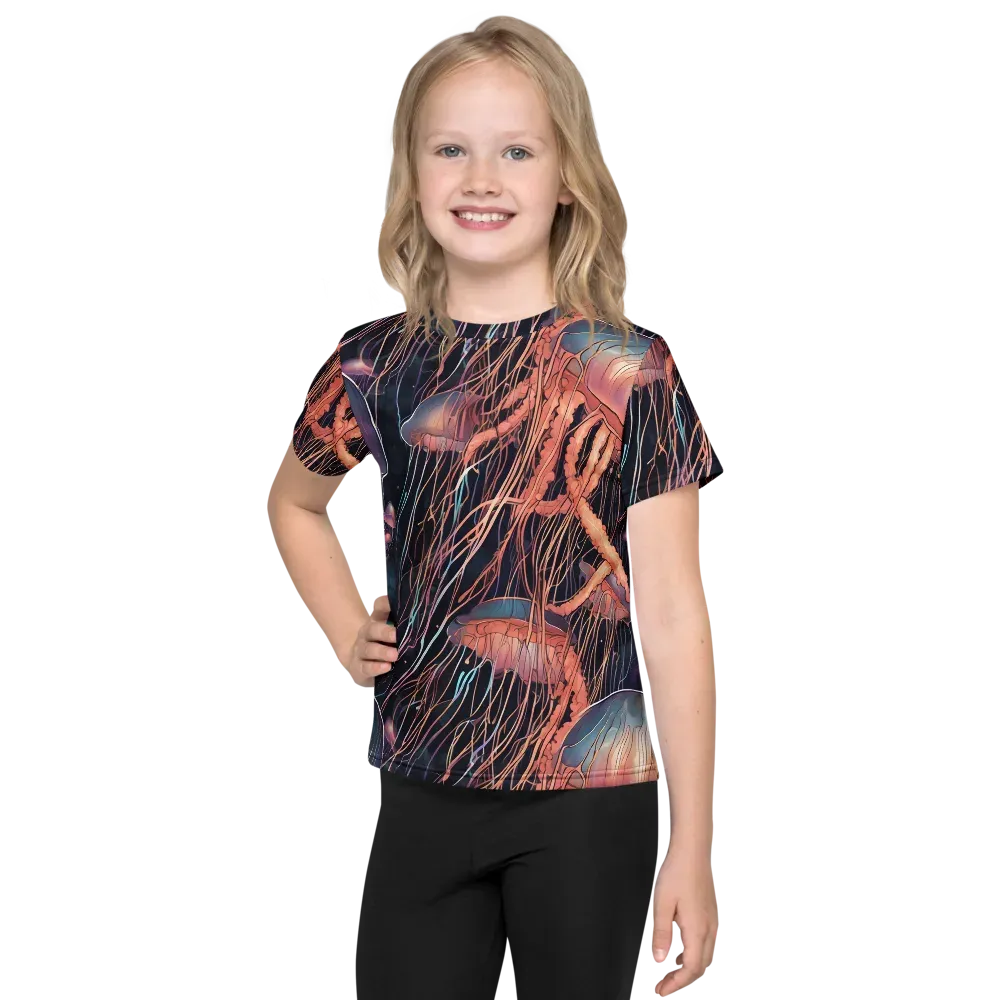 Neon Medusa on Kids Crew Neck T-Shirt — Front