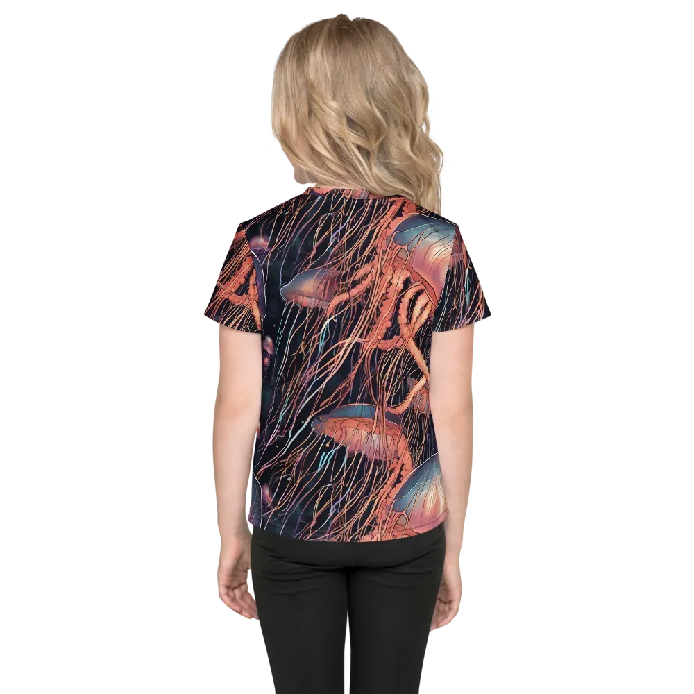 Neon Medusa on Kids Crew Neck T-Shirt — Back